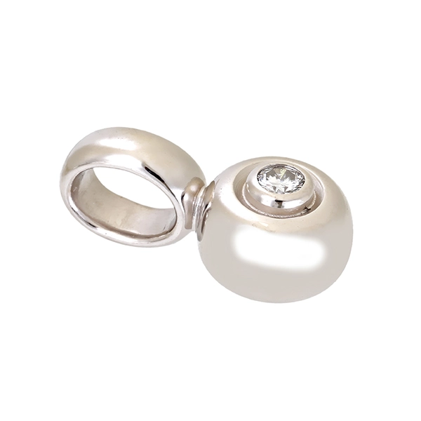 Anhänger, 14K, Weißgold, Brillant