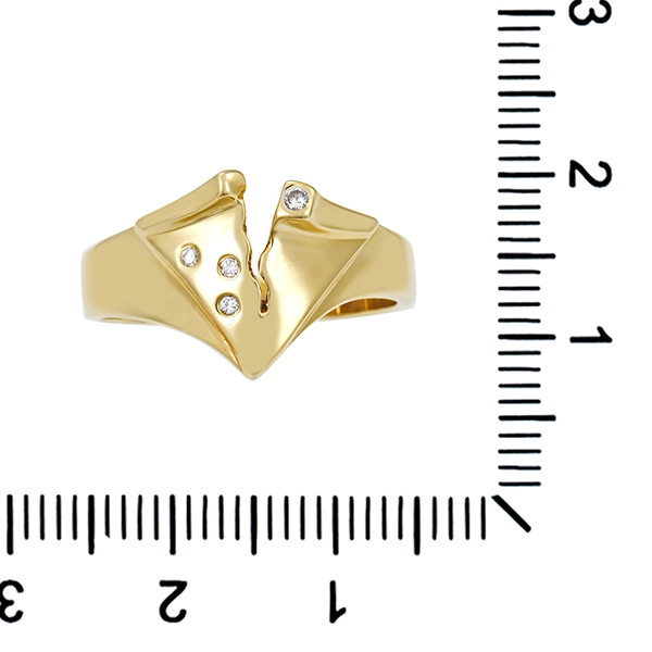Diamantring, 14K, Gelbgold, Brillanten