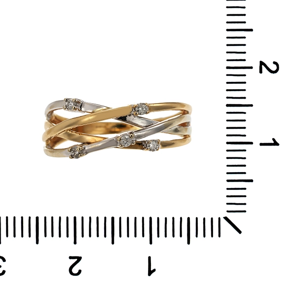 Diamantring, 14K, Gelb-/Weißgold, Brillant