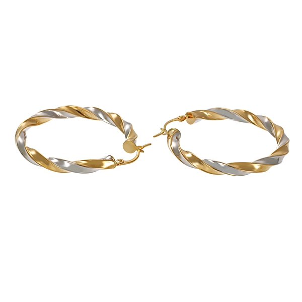 Creolen, 14K, Gelb-/Weißgold