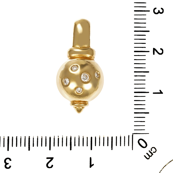 Anhänger, 14K, Gelbgold, Brillanten