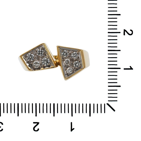 Brillantring, 18K, Gelb-/Weißgold