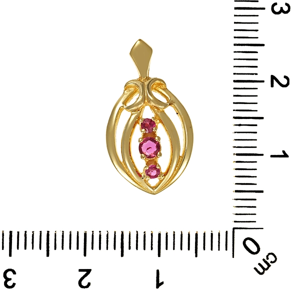 Anhänger, 8K, Gelbgold, Rubine