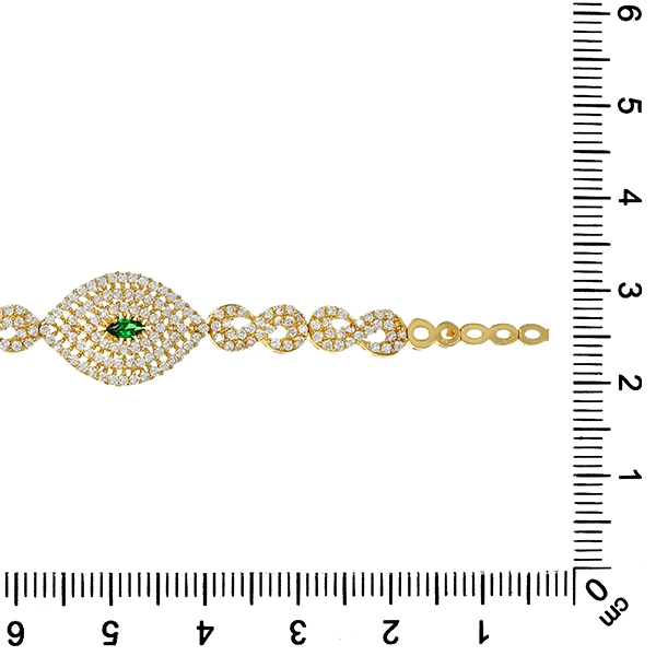 Armband, 18K, Gelbgold, Schmucksteine, Zirkonia