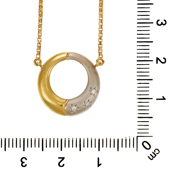 Collier, 14K, Gelb-/Weißgold, Brillant
