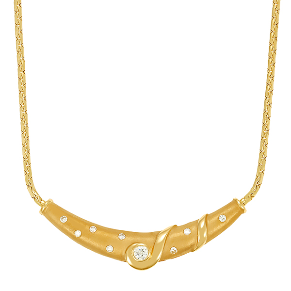 Collier, 18K, Gelbgold, Brillanten