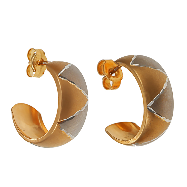 Creolen, 14K, Gelb-/Weißgold