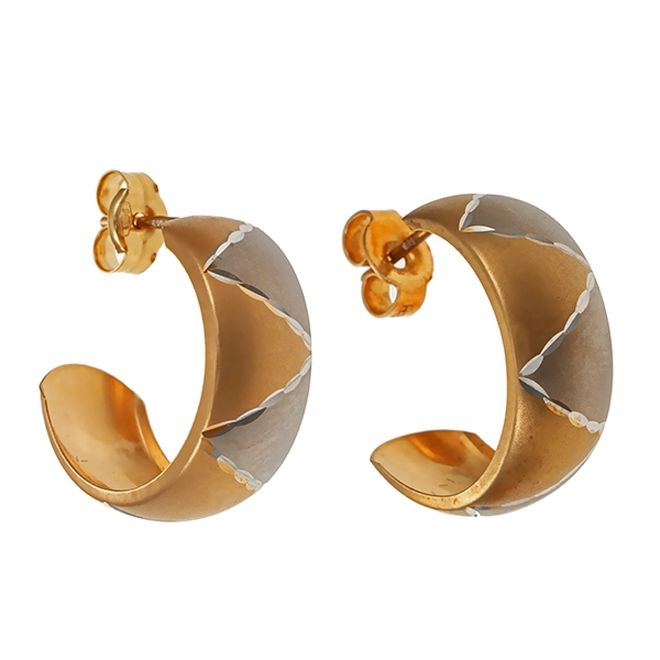 Creolen, 14K, Gelb-/Weißgold
