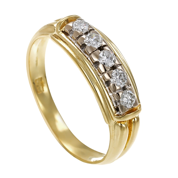 Ring, 14K, Gelb-/Weißgold, Brillanten, U57