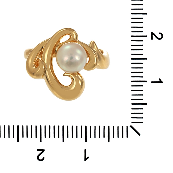Ring, 18K, Gelbgold, 1 Perle