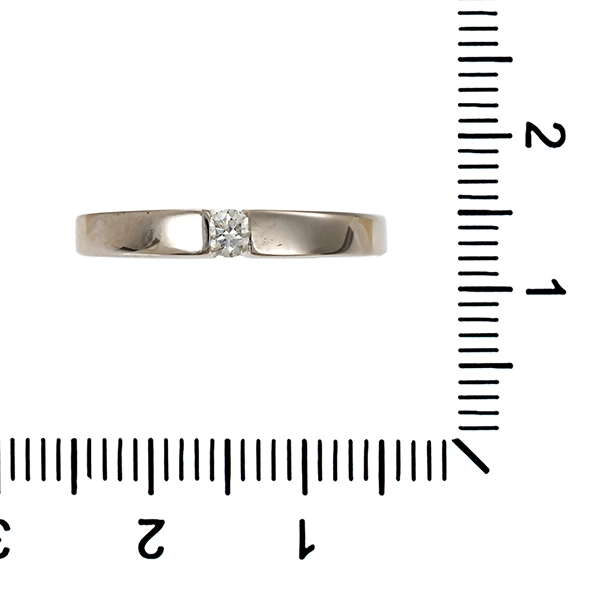 Brillantring, 8K, Weißgold, 0,10ct