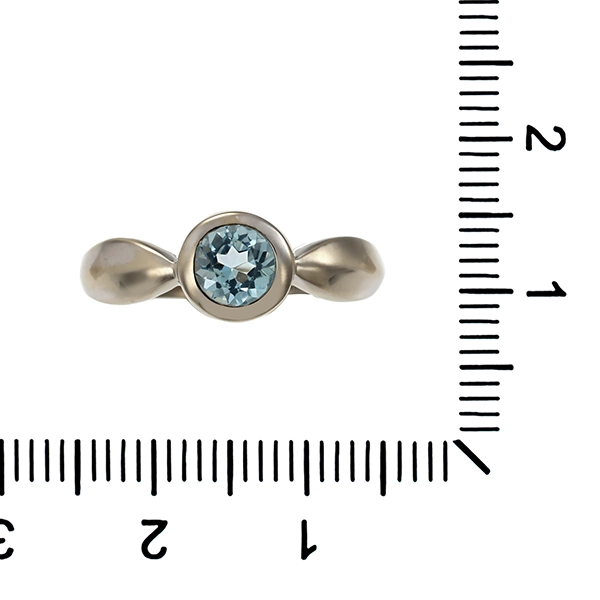 Ring, 14K, Weißgold, Blautopas, Christ