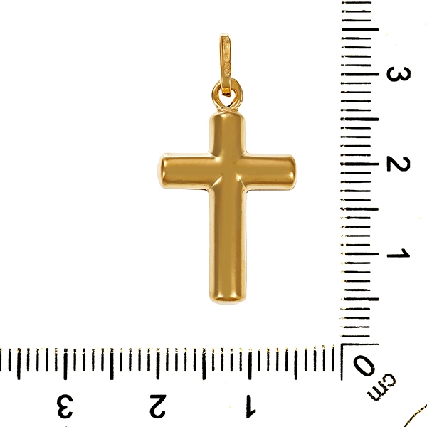 Anhänger, 18K, Gelbgold, Kreuz
