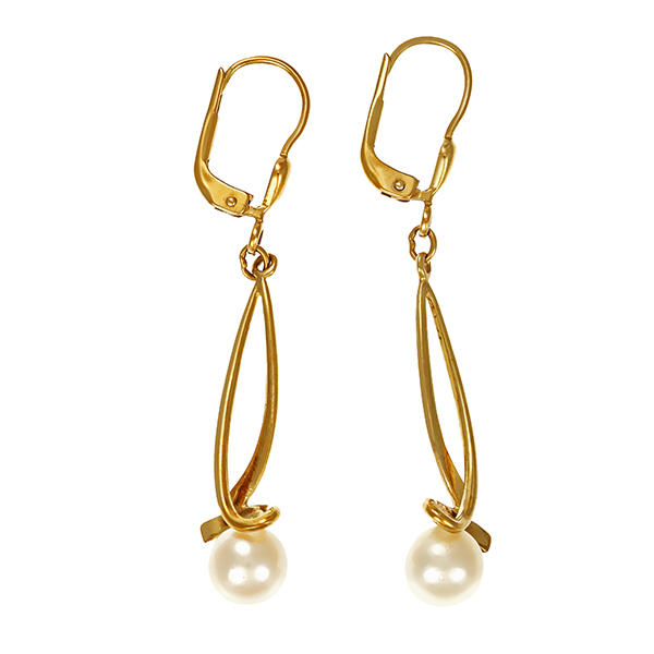 Ohrringe, 8K, Gelbgold, Perle