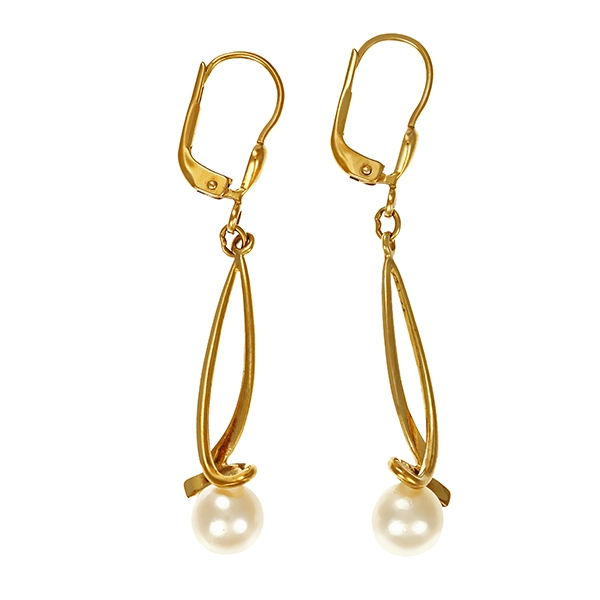 Ohrringe, 8K, Gelbgold, Perle