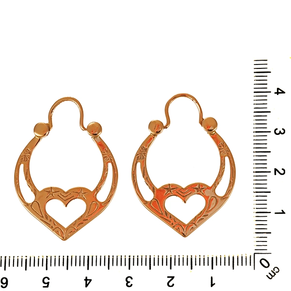 Ohrhänger, 14K, Rotgold, Herz