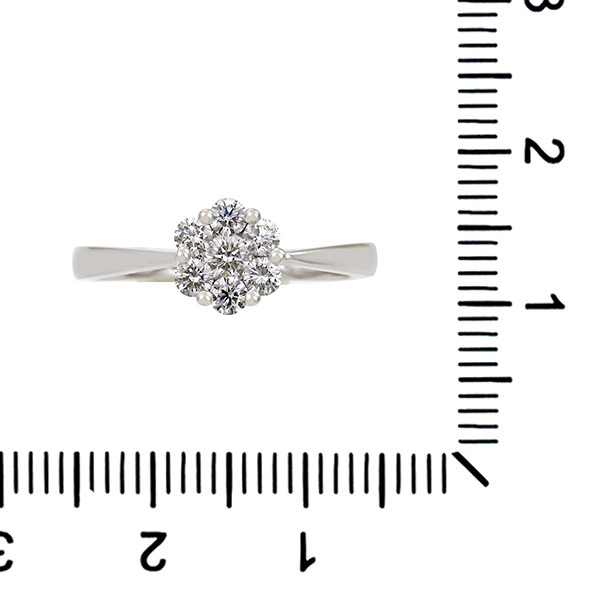 Diamantring, 18K, Weißgold, Brillanten 0,49 ct