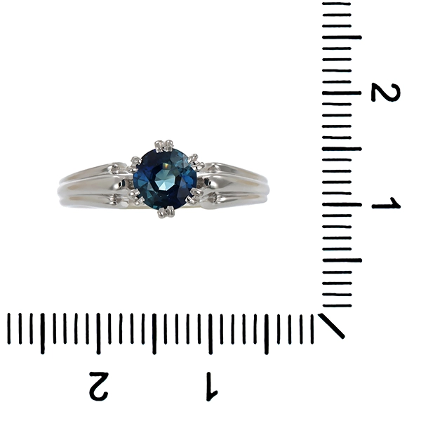 Ring, 18K, Weißgold, Saphir