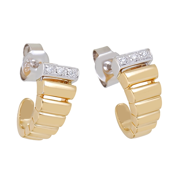 Ohrstecker, 14K, Gelb-/Weißgold, Brillanten