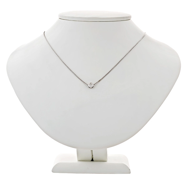 Collier, 14K, Weißgold, Brillant 0,20 ct