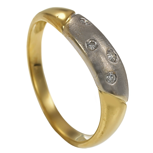 Brillantring, 14K, Gelb-/Weißgold