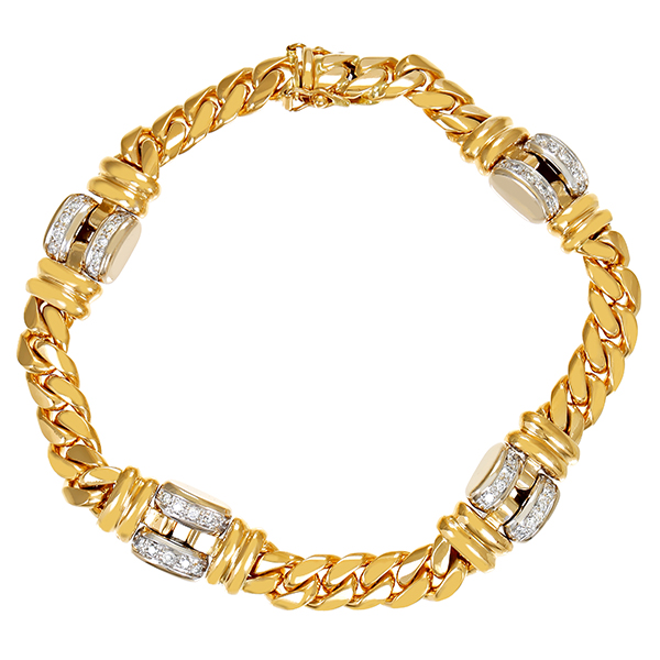 Armband, 18K, Gelb-/Weißgold, Brillanten 0,60 ct