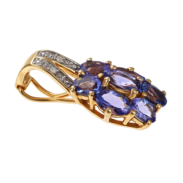 Anhänger, 14K, Gelbgold, Tansanit