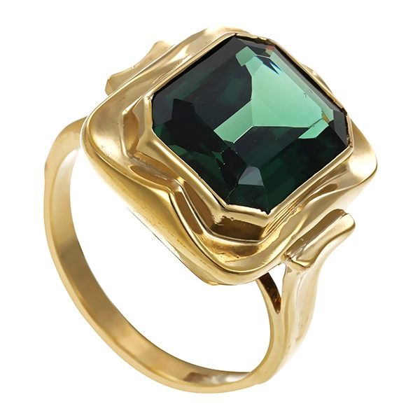 Ring, 8K, Gelbgold, Synth. Spinell