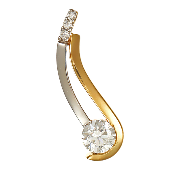 Anhänger, 9K, Gelbgold, Zirkonia