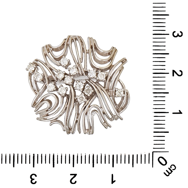 Verkürzer, 14K, Weißgold, Brillanten