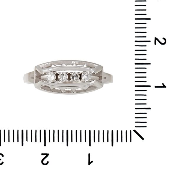 Diamantring, 14K, Weißgold, Diamanten 0,12 ct