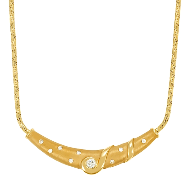 Collier, 18K, Gelbgold, Brillanten