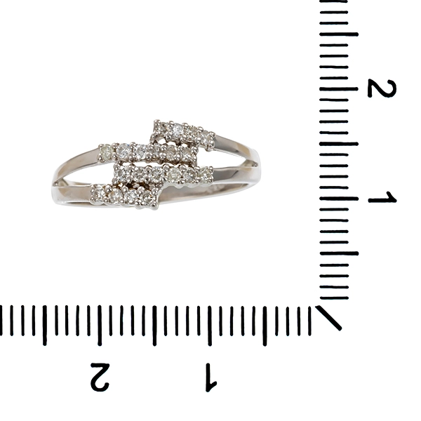 Ring, 9K, Weißgold, Brillanten