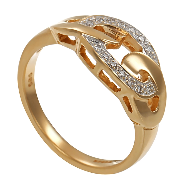 Diamantring, 14K, Gelb-/Weißgold, Brillanten