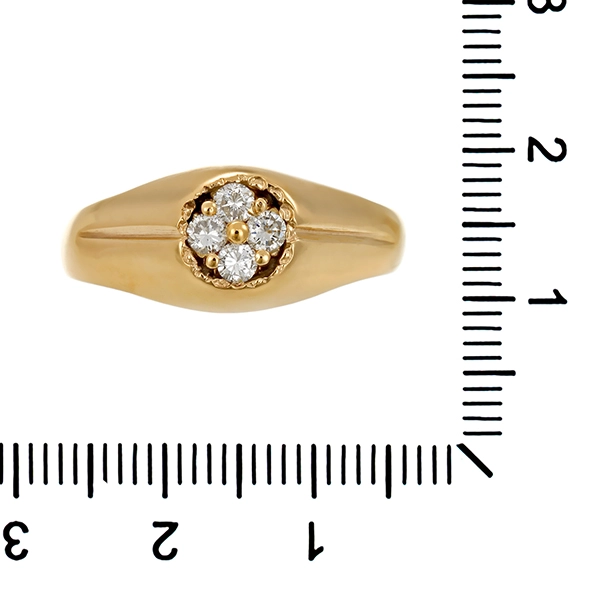 Herrenring, 9K, Gelbgold, Brillanten