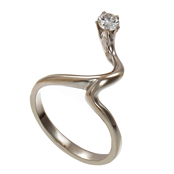 Diamantring, 18K, Weißgold, Brillant 0,23 ct
