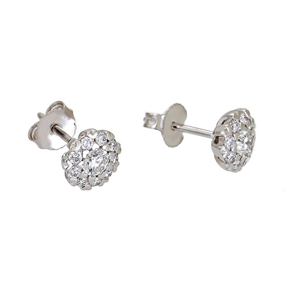 Ohrstecker, 18K, Weißgold, Brillanten 0,59 ct