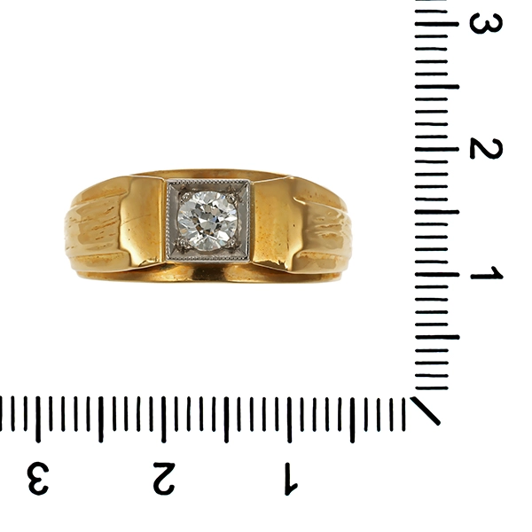 Herrenring, 14K, Gelb-/Weißgold, Brillant 0,25 ct