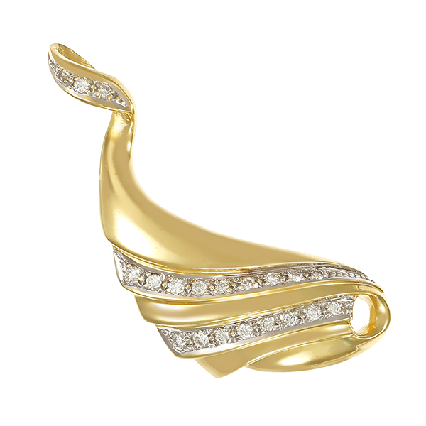 Anhänger, 14K, Gelb-/Weißgold, Brillanten