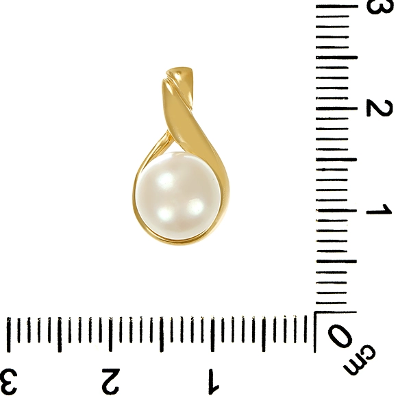 Anhänger, 14K, Gelbgold, Perle