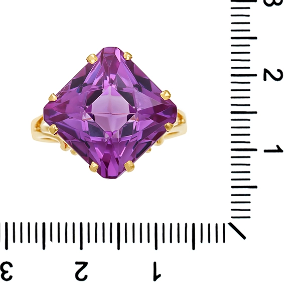 Ring, 18K, Gelbgold, synth. Korund