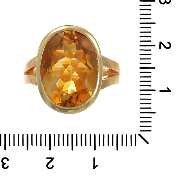 Ring, 14K, Gelbgold, Citrin
