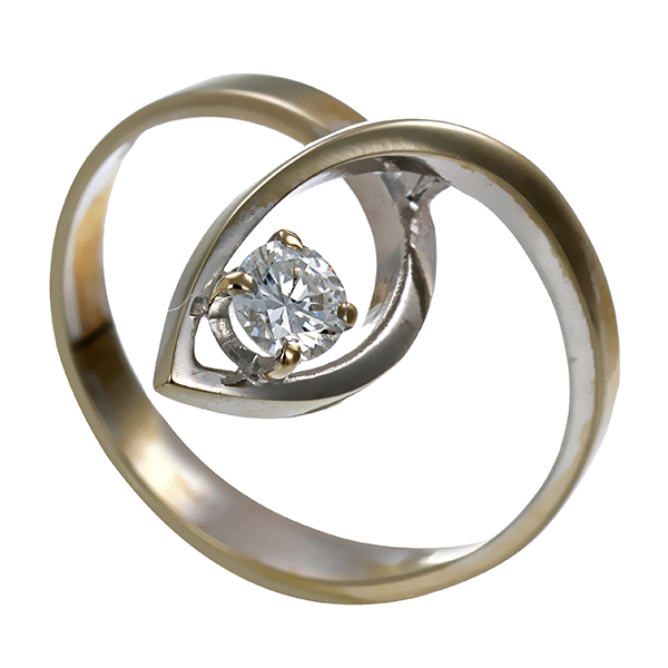 Ring, 14K, Weißgold, Brillant