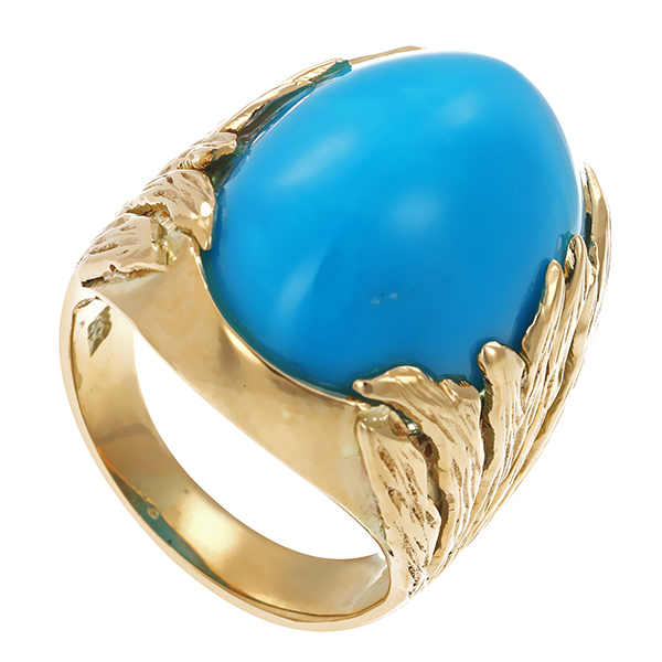 Ring, 14K, Gelbgold, Tuerkis