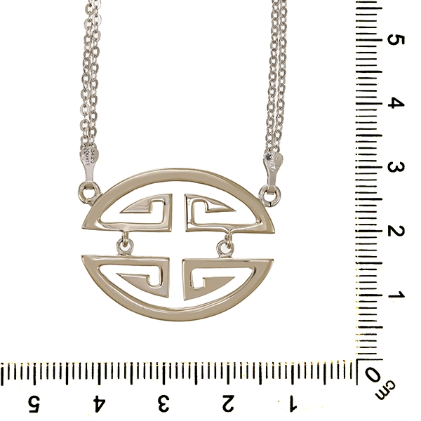 Collier, 14K, Weißgold, Anker-, 2-reihig