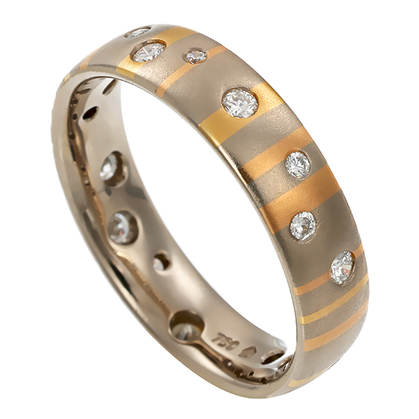 Diamantring, 18K, Gelb-/Weißgold, Brillanten 0,28 ct