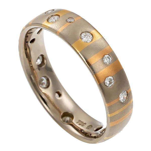Diamantring, 18K, Gelb-/Weißgold, Brillanten 0,28 ct