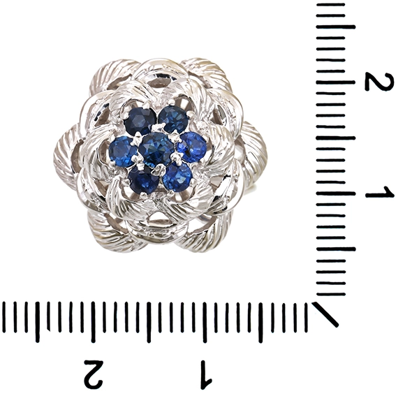 Ring, 18K, Weißgold, Saphire