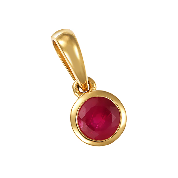 Anhänger, 14K, Gelbgold, Rubin