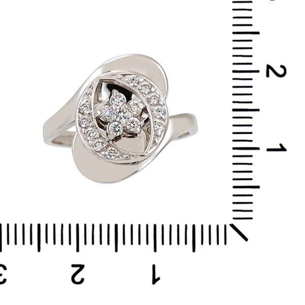 Ring, 14K, Weißgold, Zirkonia